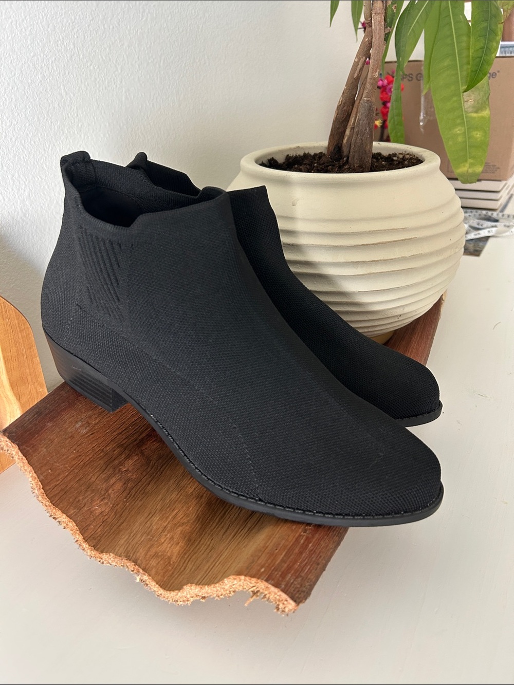 torrid Black Stretch Knit Ankle Booties